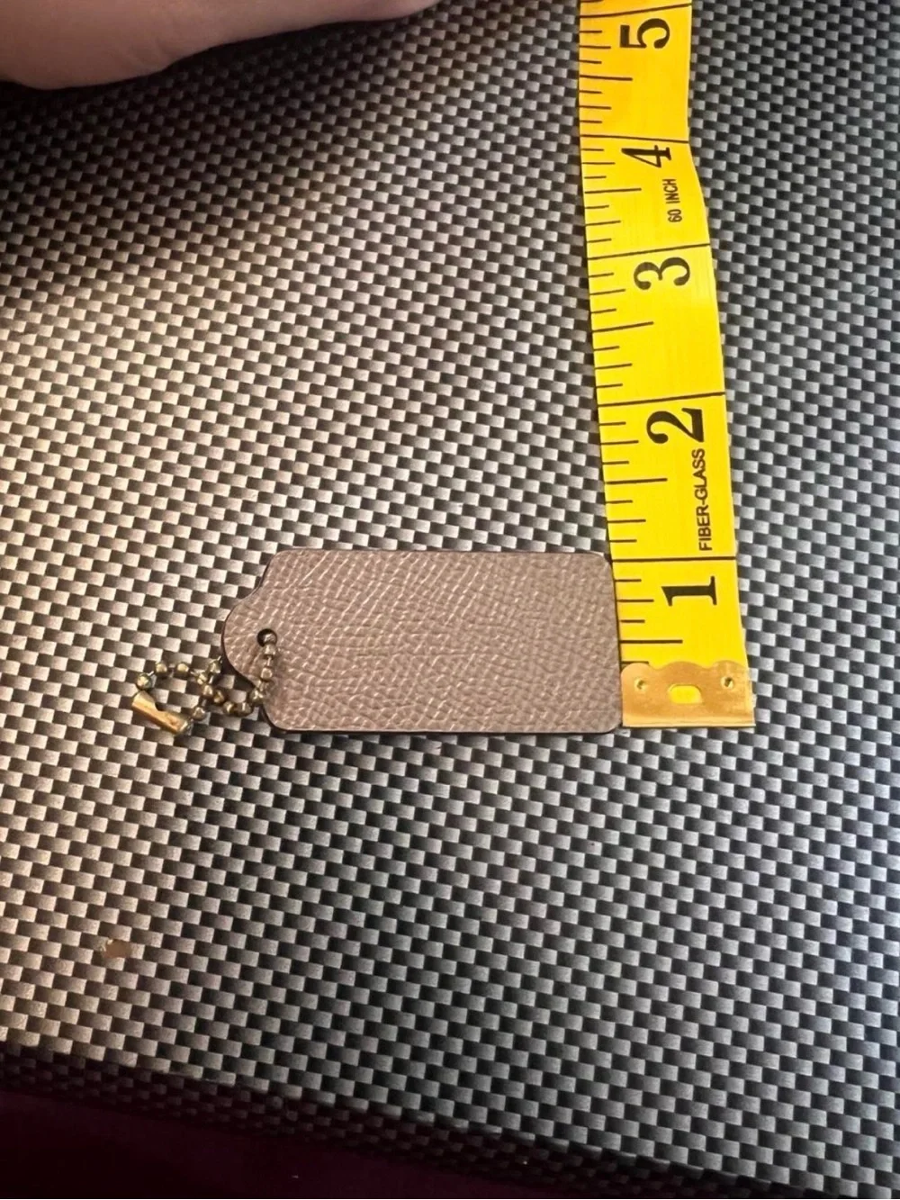 Vintage Coach brown keychain with silver hardware bag charm hang tag